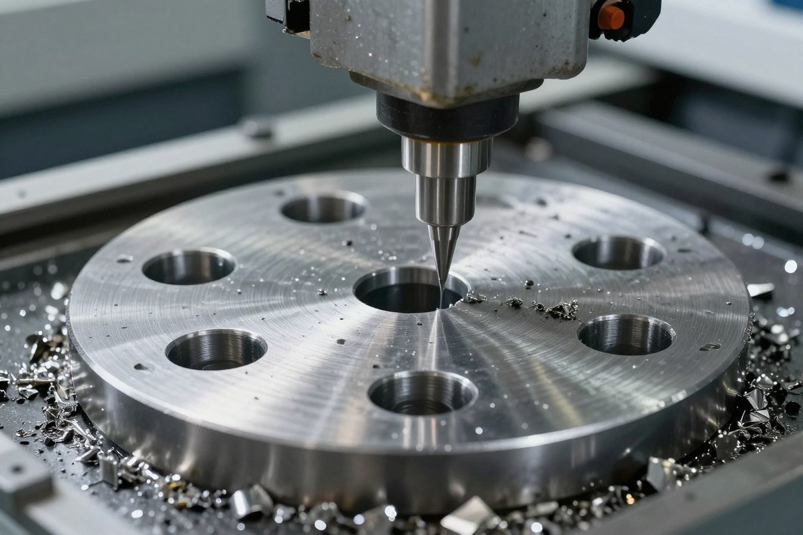 CNC machining of die plates for animal feed pellet machine