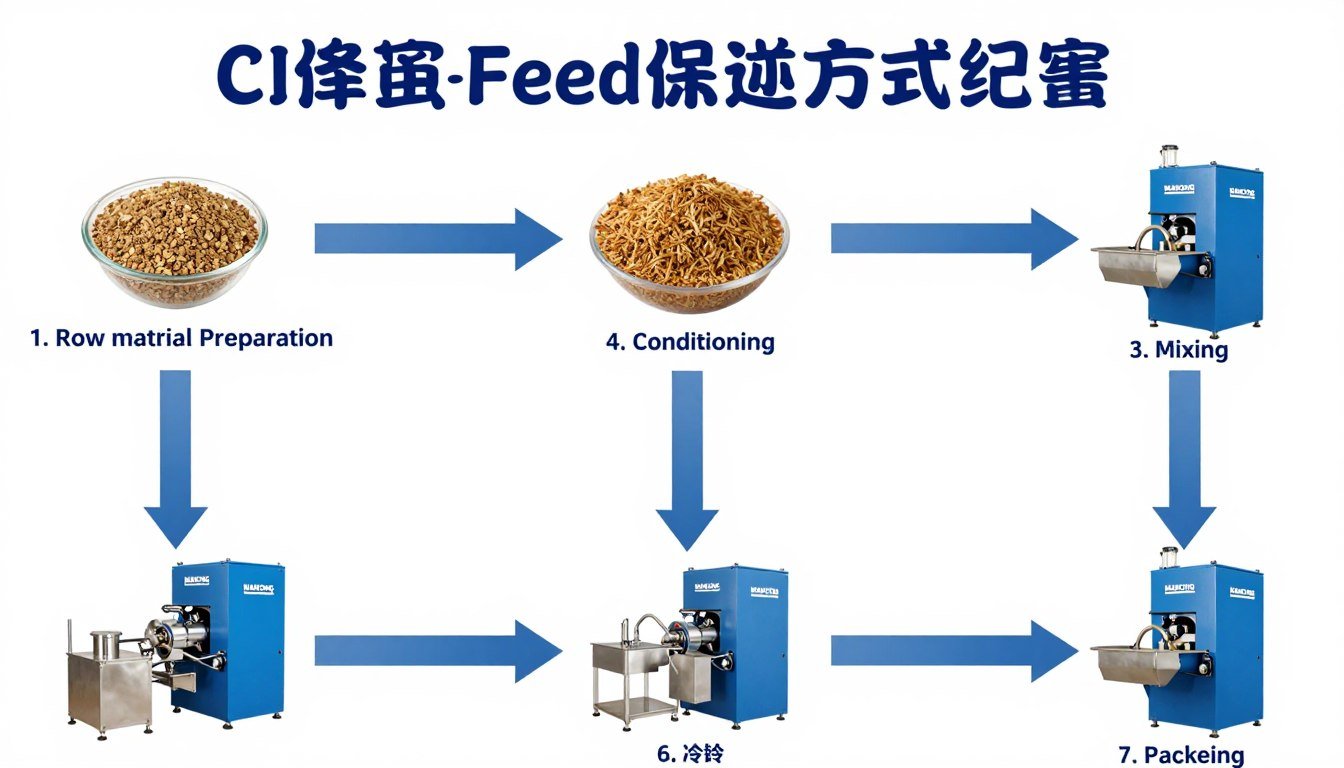 Complete chicken feed pellet production process with MAIKONG equipment