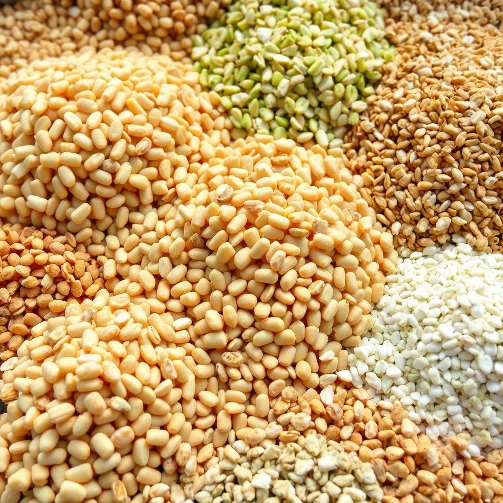 Grain and cereal raw materials for feed pellets