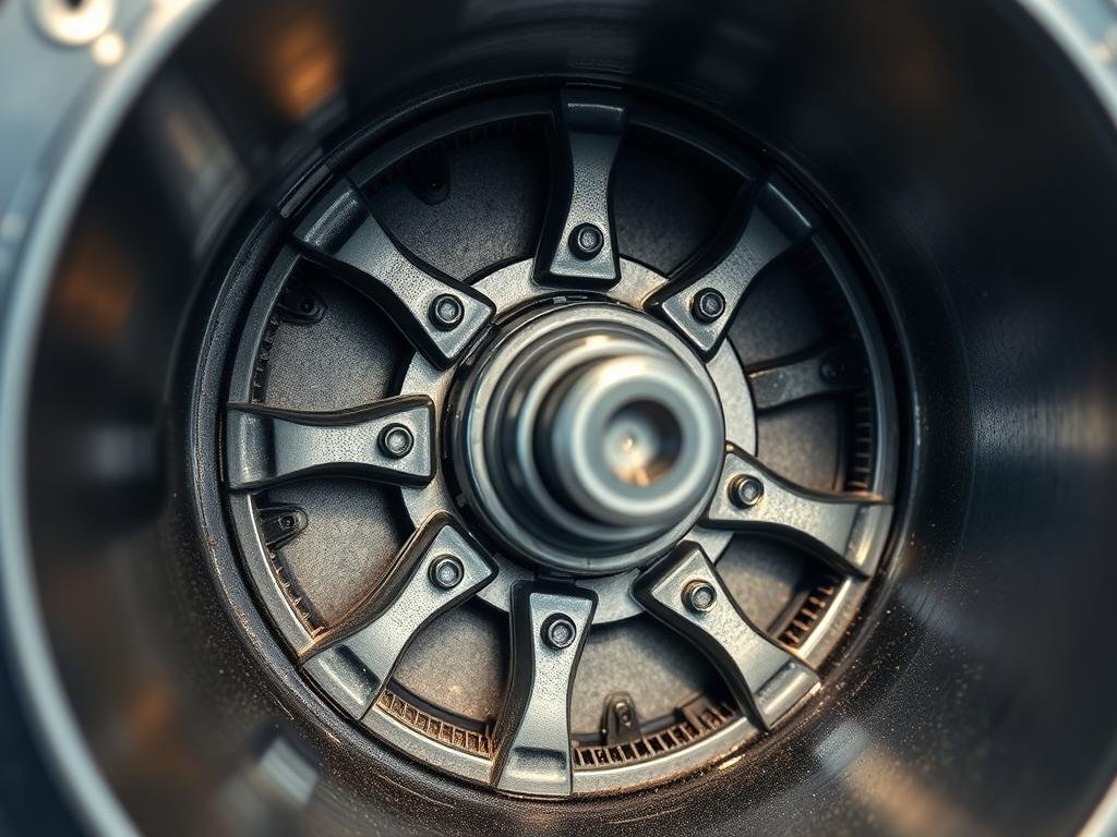 MAIKONG MK-9FQ hammer mill internal components showing hammers and screen MAIKONG MK-9FQ hammer mill internal components showing hammers and screen