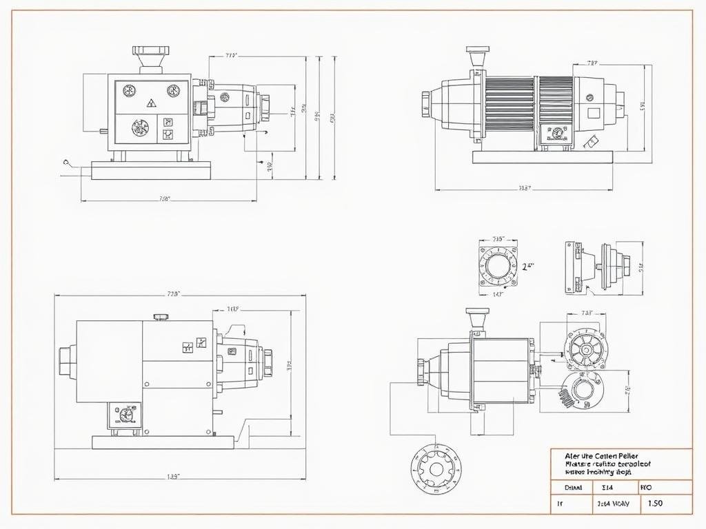 MAIKONG biomass pellet machine design drawings showing technical specifications
