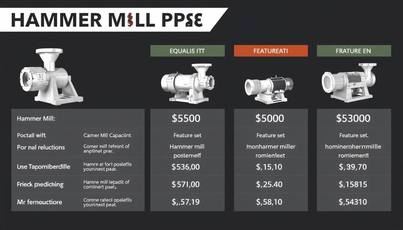 MAIKONG hammer mill pricing factors illustrated with comparison chart MAIKONG hammer mill pricing factors illustrated with comparison chart