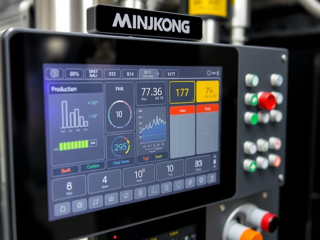 MAIKONG pelletizer machine control panel showing advanced automation features