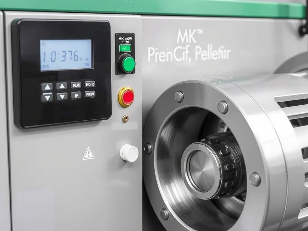 MK-AGRI 20 pellet machine control panel and ring die system