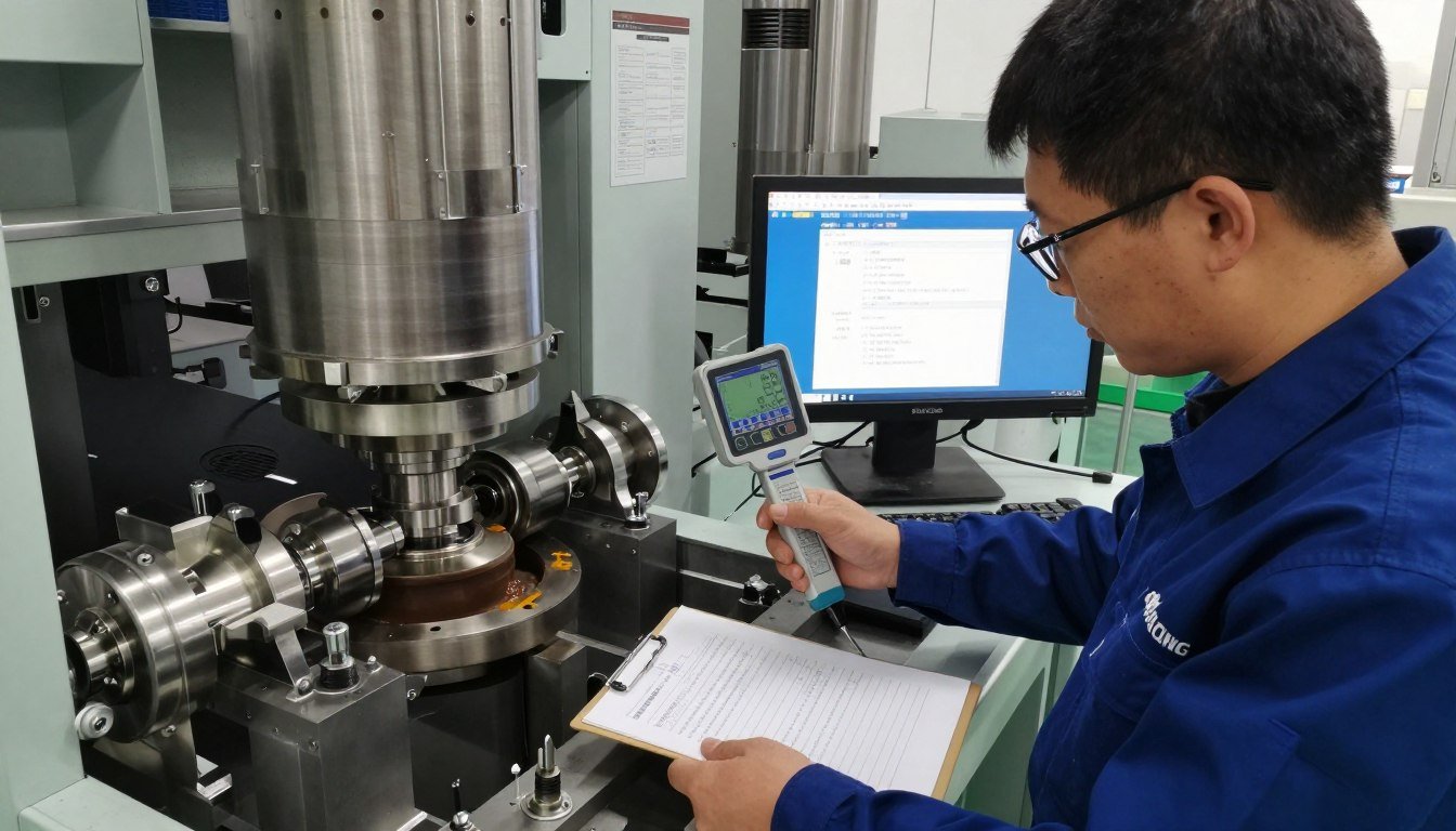 Quality control inspection during animal feed pellet machine assembly