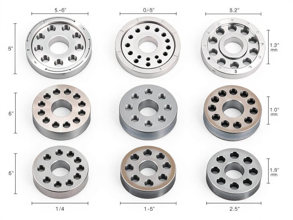 Various die configurations for the MK-AGRI 20 pellet machine