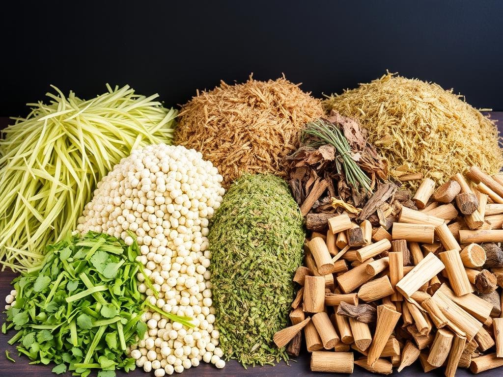 Various raw materials processed by MAIKONG lucerne pellet machine