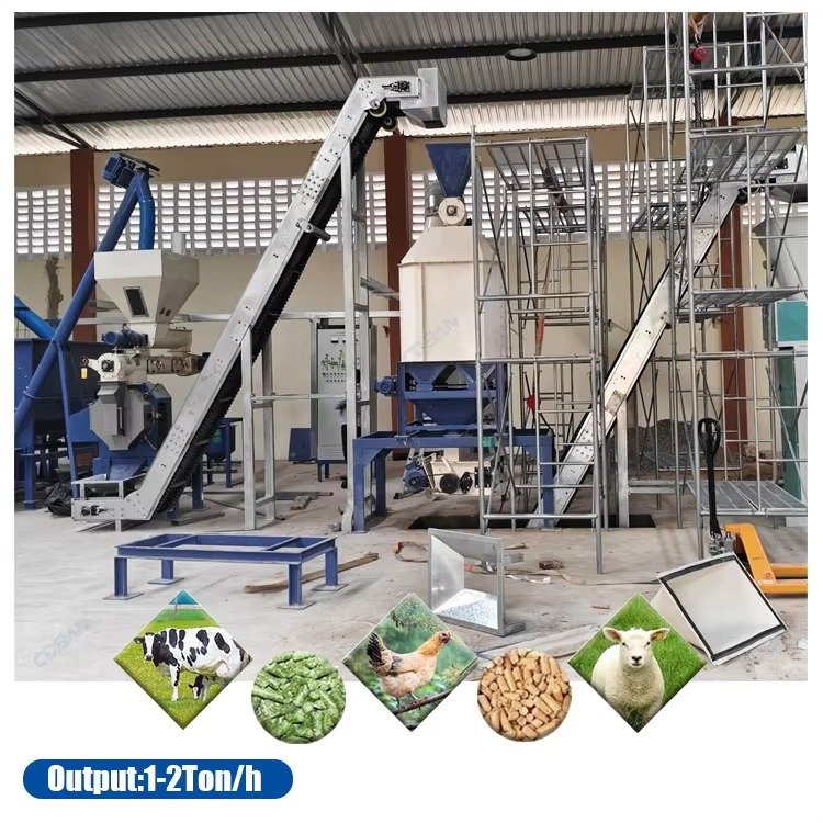 Compact small feed pellet machine suitable for farm use