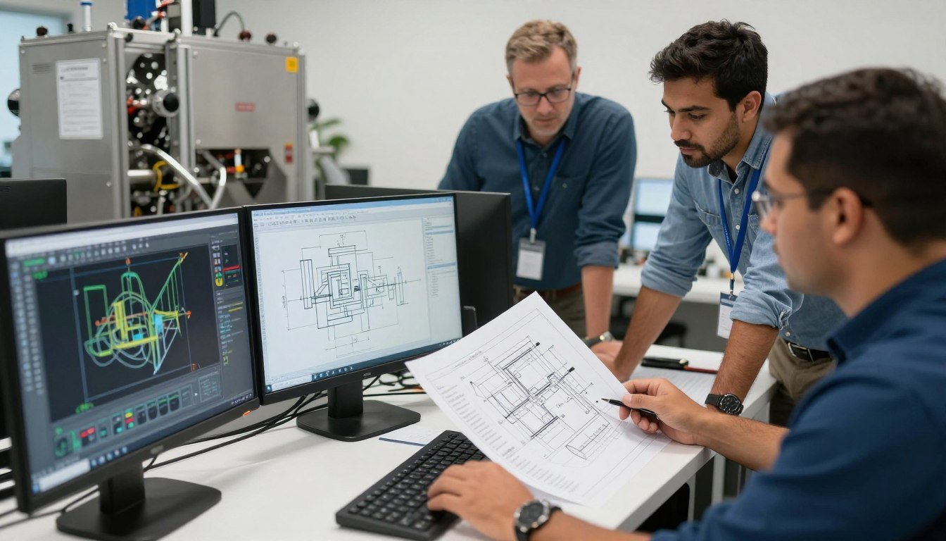 MAIKONG engineers designing custom agricon pelleting machine components