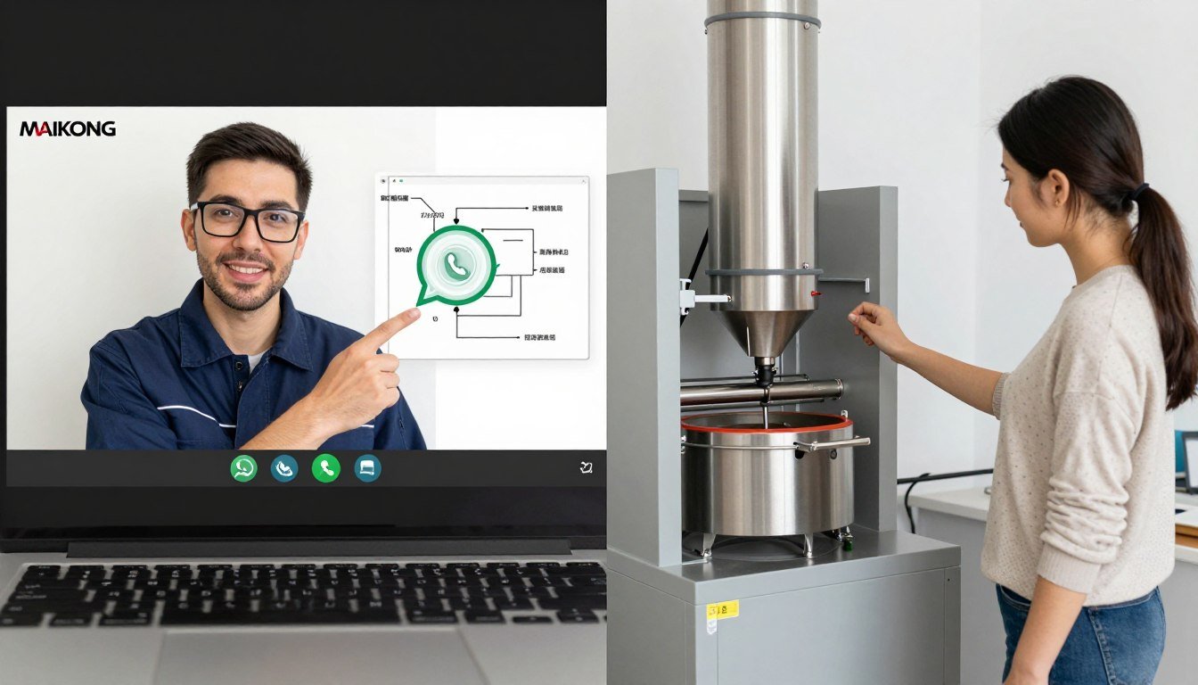 MAIKONG online technical support session via WhatsApp