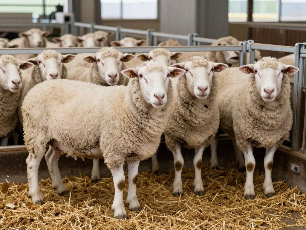 Healthy sheep with good body condition from pelleted feed diet