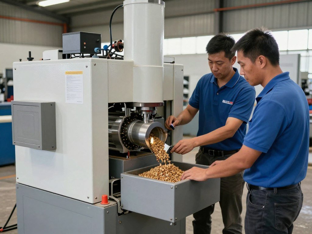 MAIKONG engineers customizing a sheep feed pellet machine