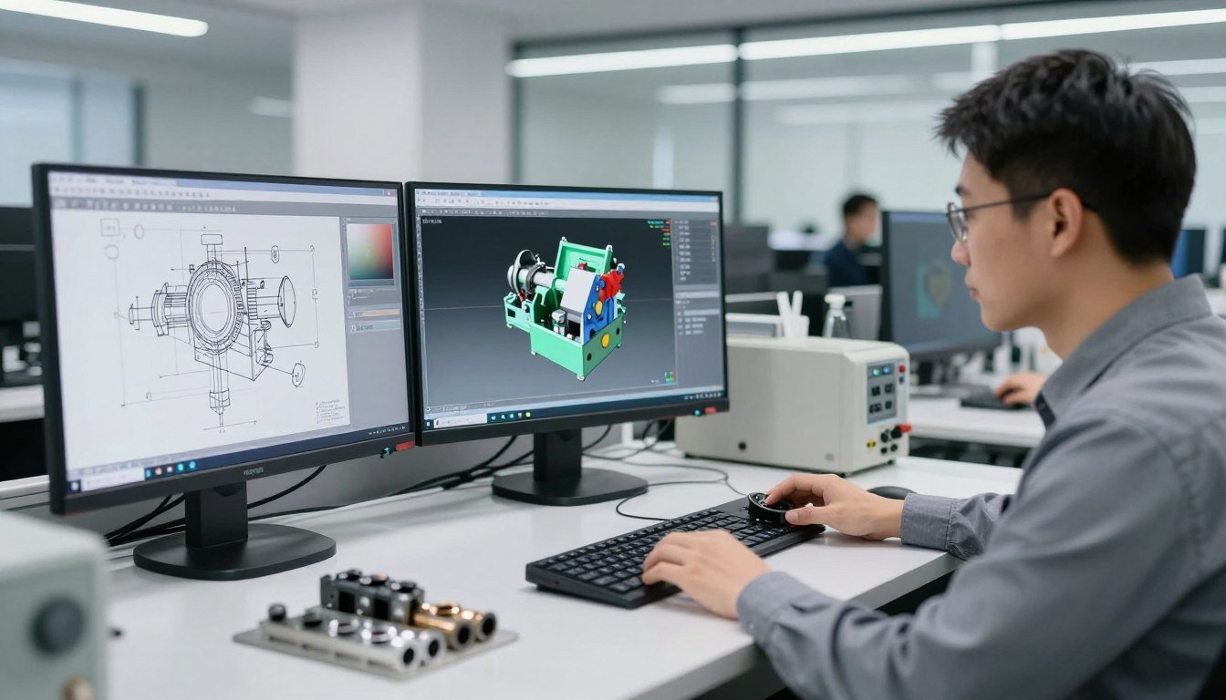 MAIKONG engineers designing custom pellet machine components