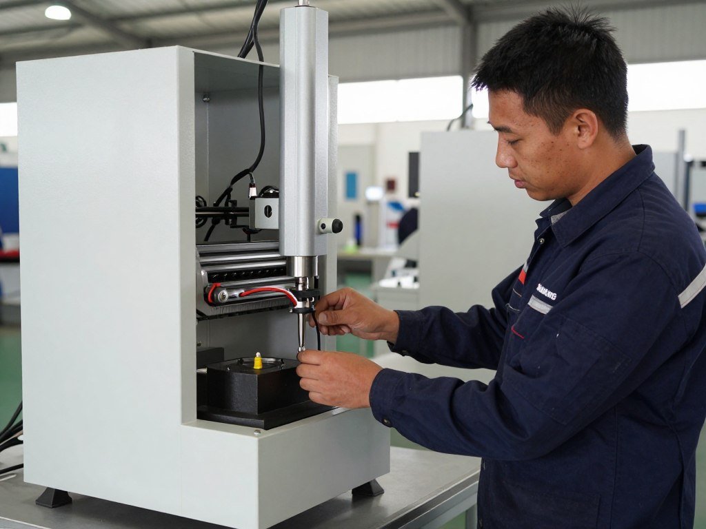 MAIKONG technician installing a pellet machine at a South African facility