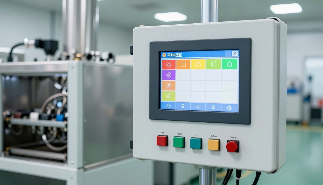 Advanced PLC control system with touchscreen display on pig feed pellet machine