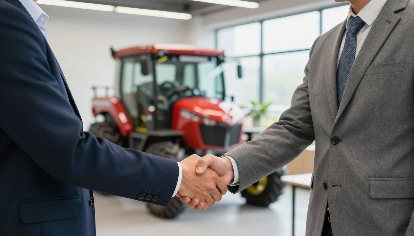 Business partnership handshake representing distributor opportunities