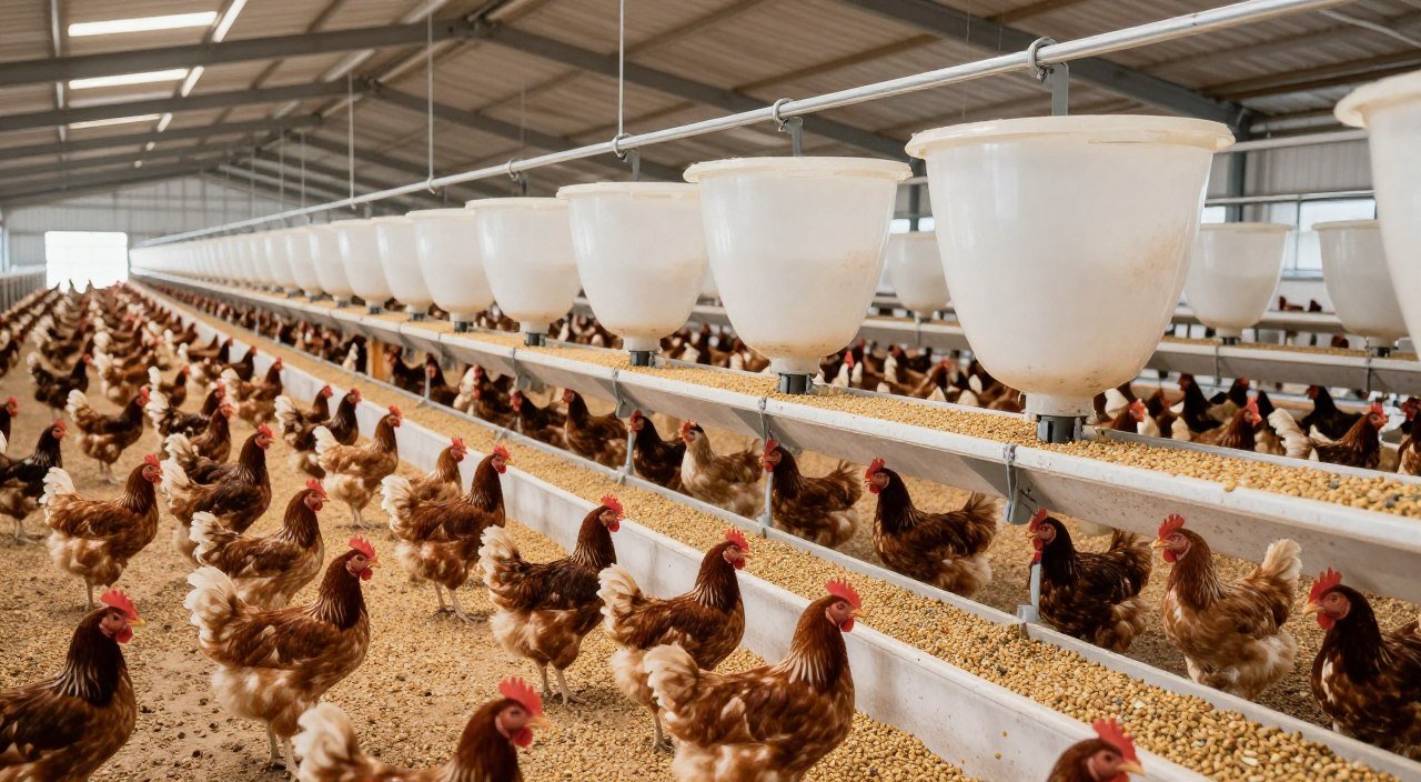 Commercial broiler houses supplied by MAIKONG feed production line