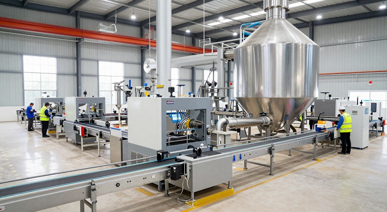 Complete MAIKONG feed pellet production line in commercial facility