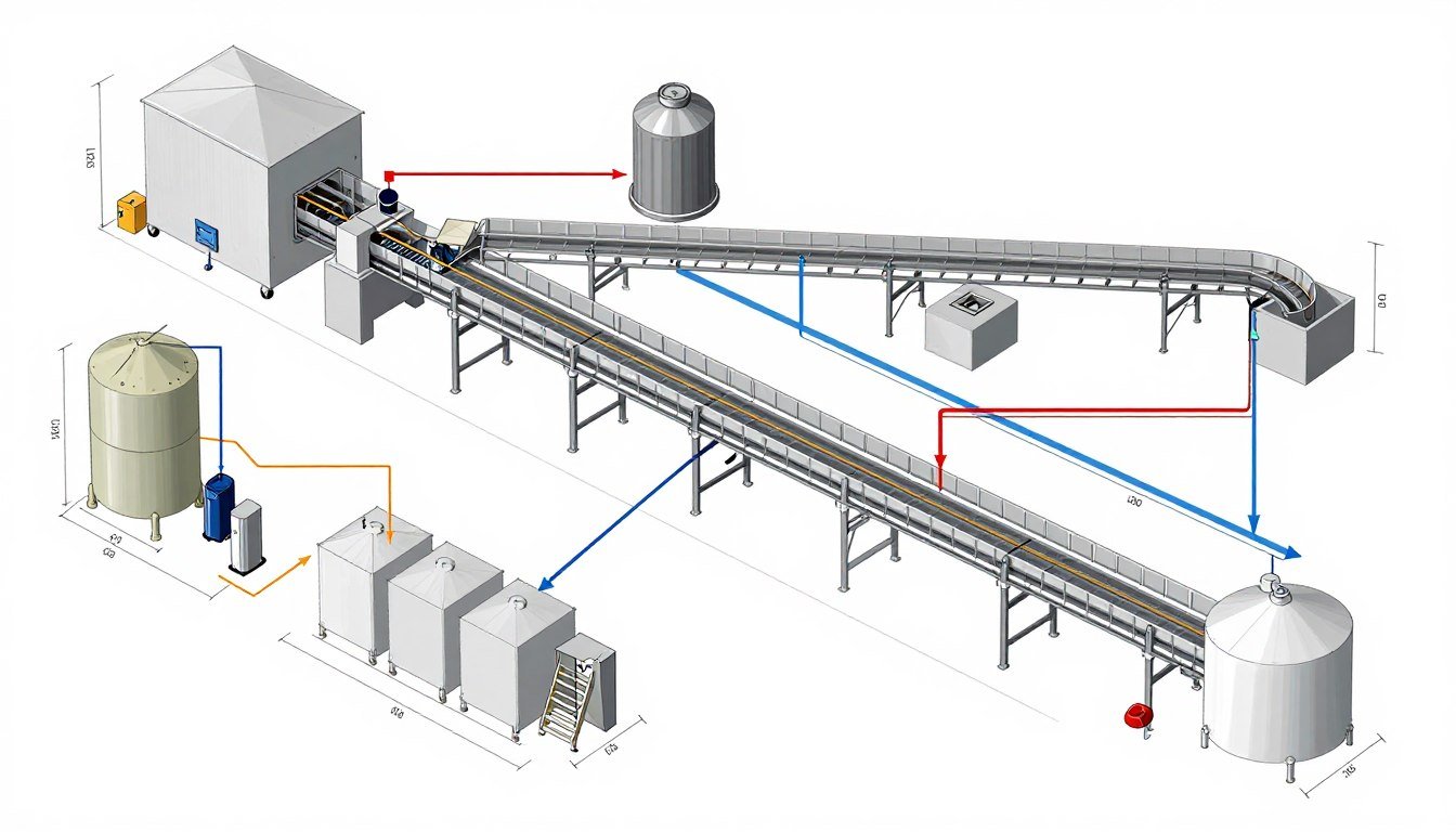 Complete MAIKONG feed production line layout diagram