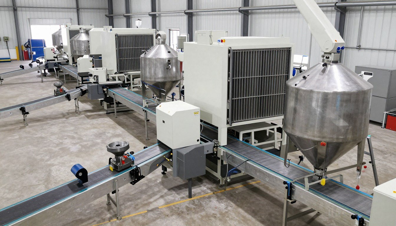 Complete feed pellet production line layout Complete feed pellet production line layout