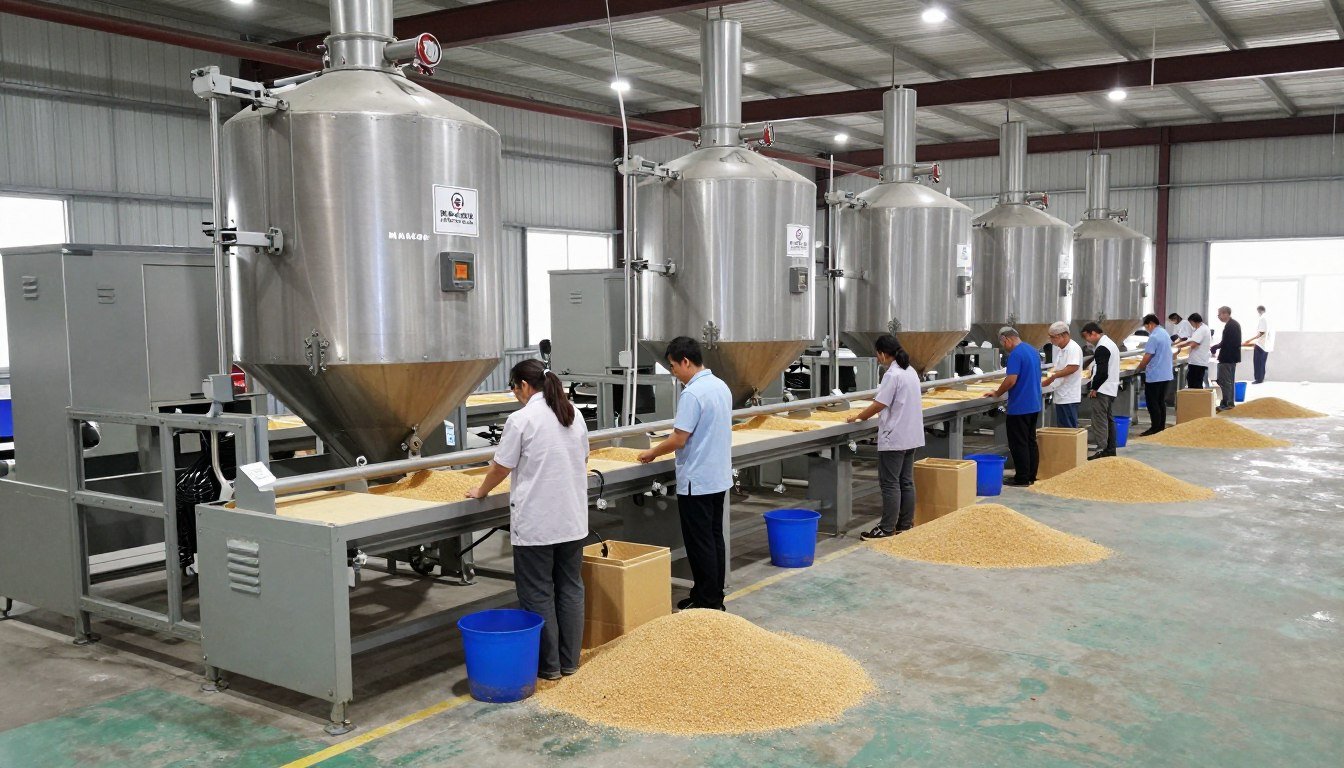 Cooperative feed production facility interior Cooperative feed production facility interior