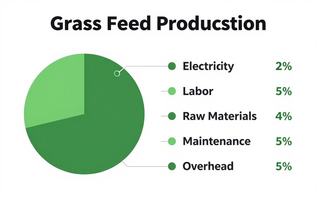 Cost comparison chart showing feed production expenses breakdown