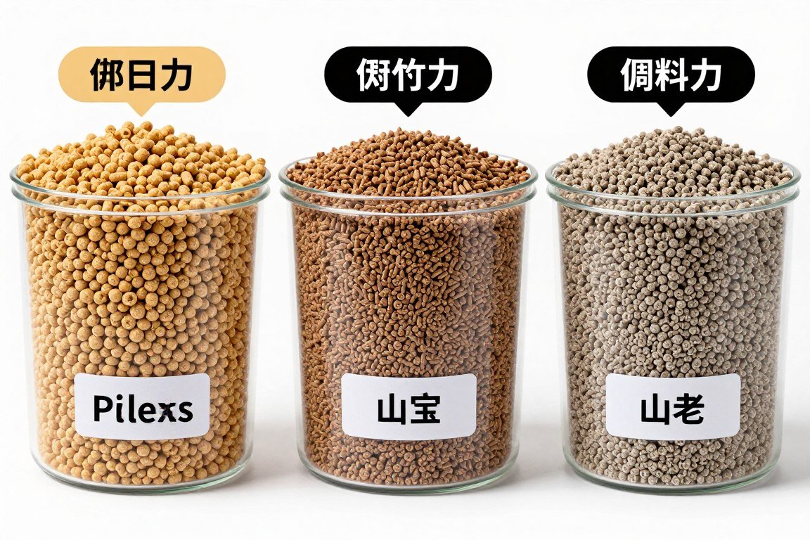 Different pellet types side by side Different pellet types side by side