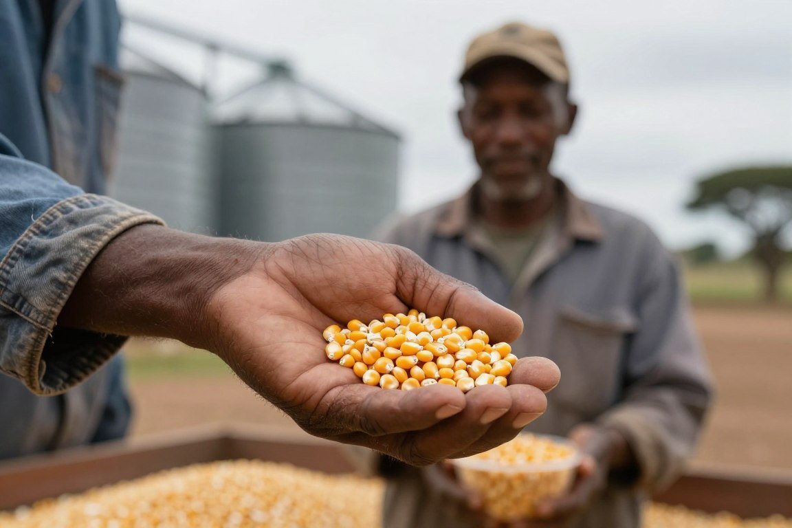 Farmer inspecting grain quality Farmer inspecting grain quality