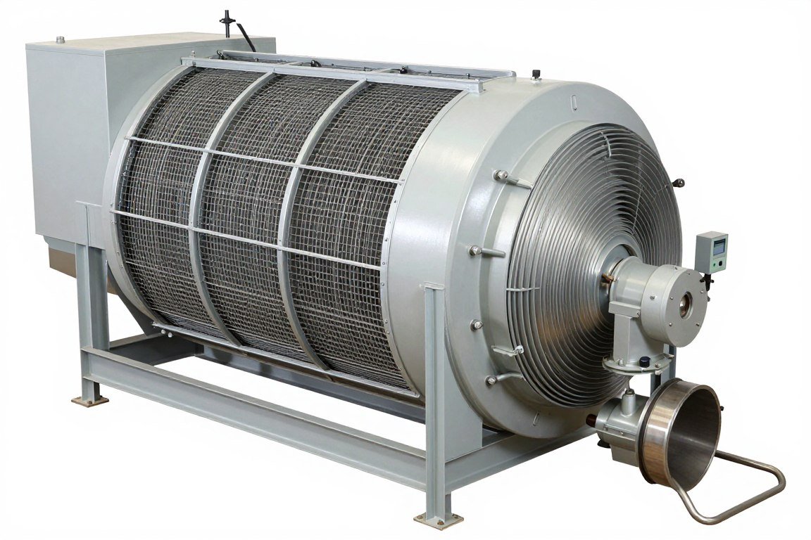 Feed pellet cooling system showing counter-flow cooler design