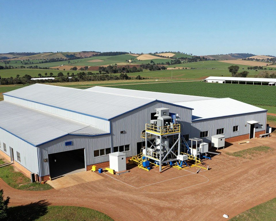 Feed pellet production facility at KwaZulu-Natal pig breeding farm