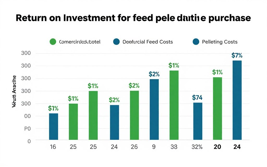 Graph showing ROI timeline for feed pellet machine investment