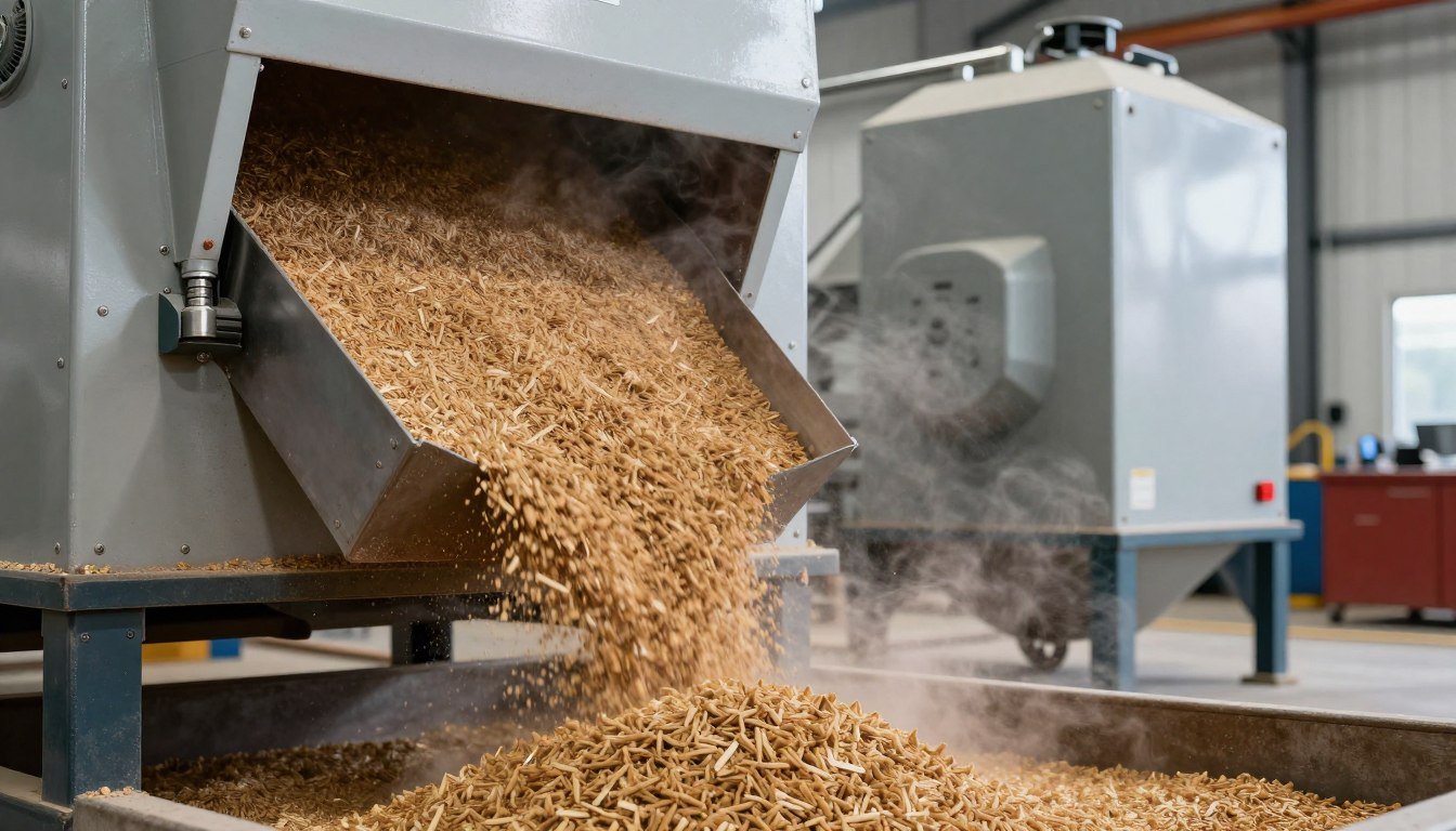 Hammer mill grinding feed ingredients to proper particle size Hammer mill grinding feed ingredients to proper particle size