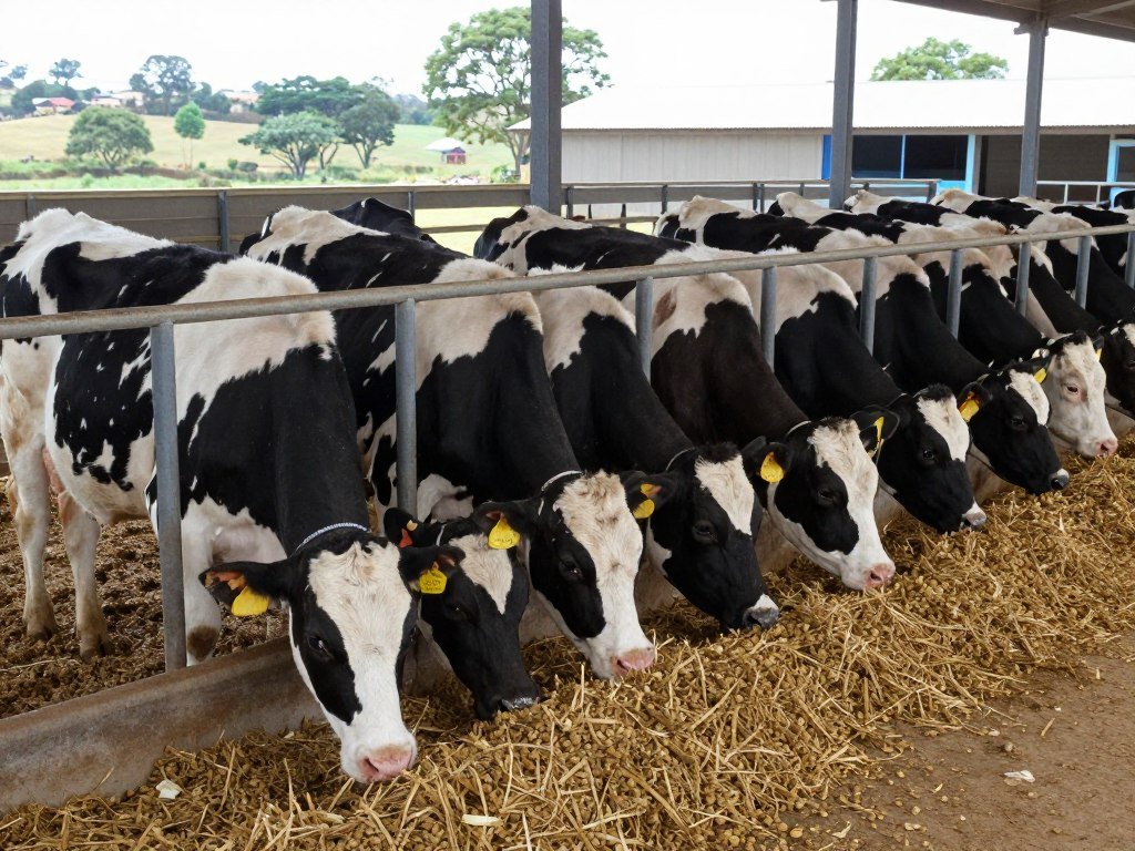 Healthy calves at Highveld Dairy fed with on-farm produced pellets Healthy calves at Highveld Dairy fed with on-farm produced pellets