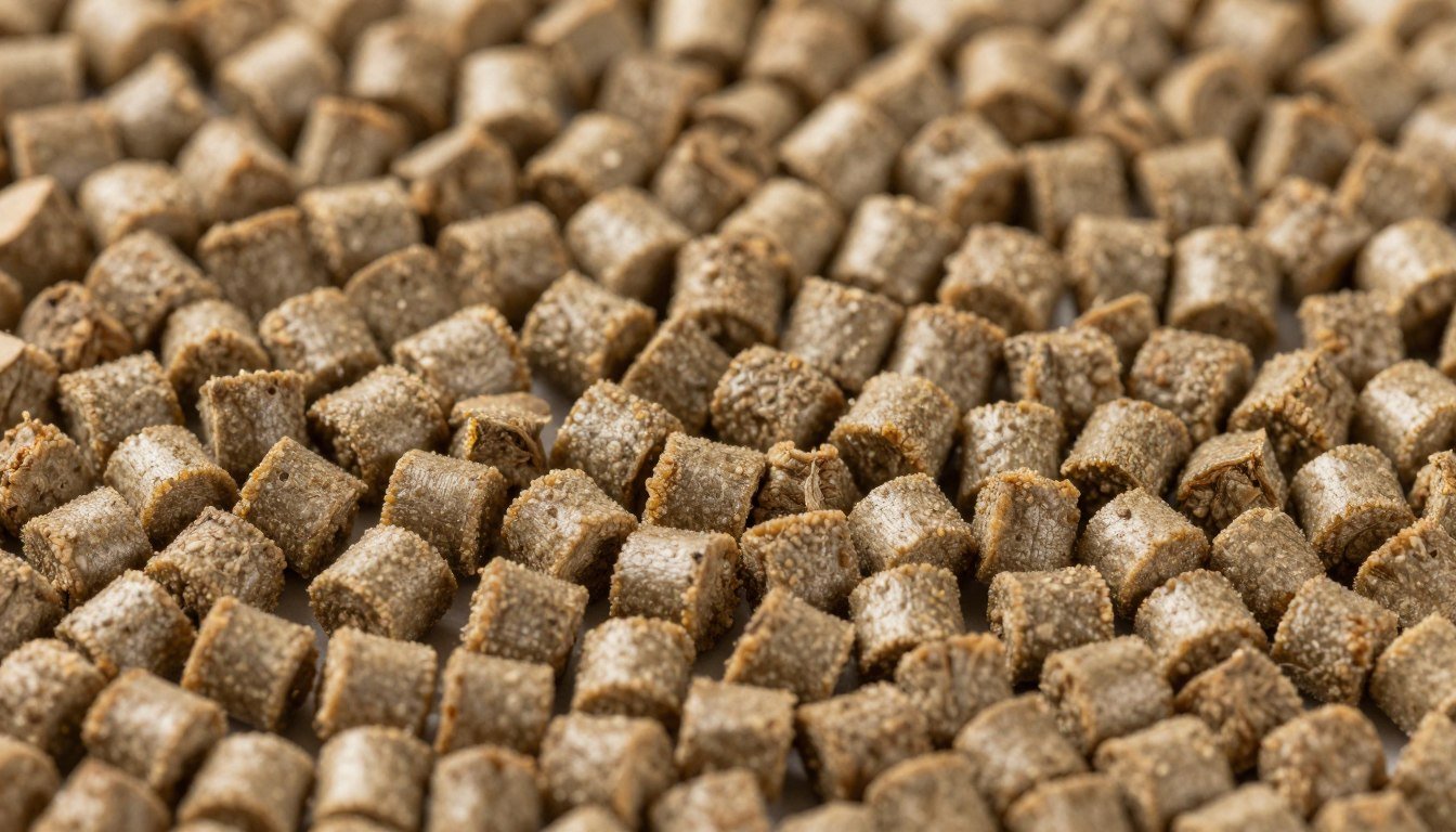 High-quality sow feed pellets showing uniform size and texture for breeding nutrition
