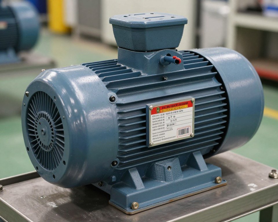Industrial electric motor on feed pellet machine