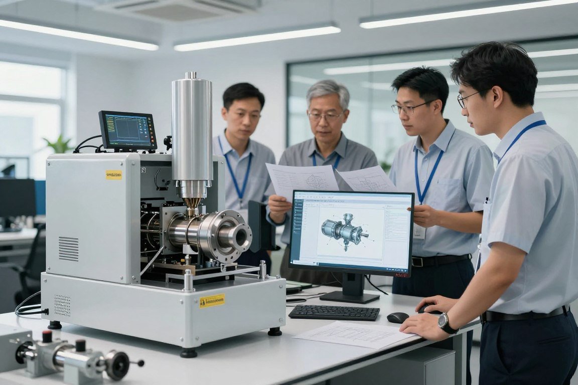 MAIKONG engineering team working on custom equipment design