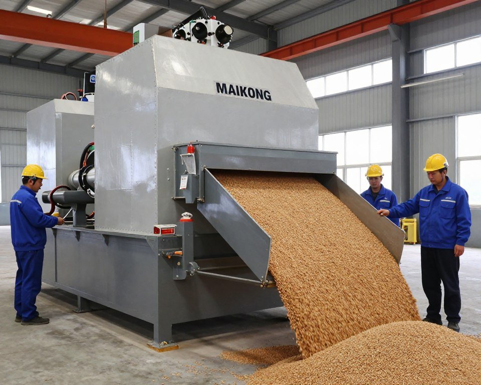 MAIKONG medium capacity feed pellet machine in commercial operation MAIKONG medium capacity feed pellet machine in commercial operation