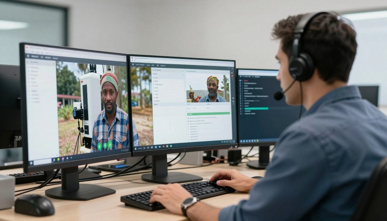 MAIKONG technical support team providing remote assistance via video call MAIKONG technical support team providing remote assistance via video call