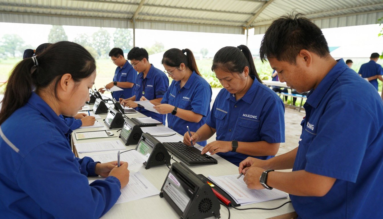 MAIKONG technical support team providing training to farm operators