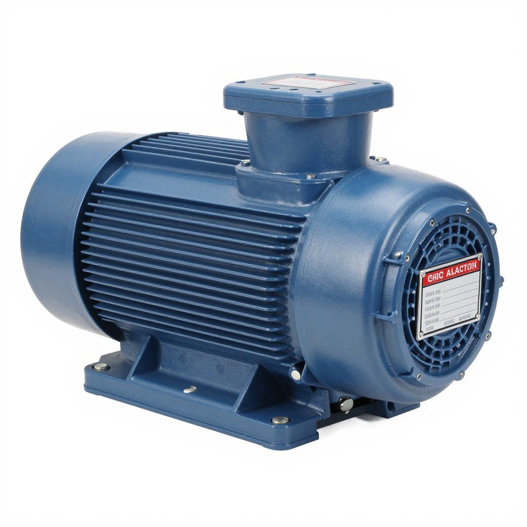 Premium electric motor with cooling fins and sealed housing