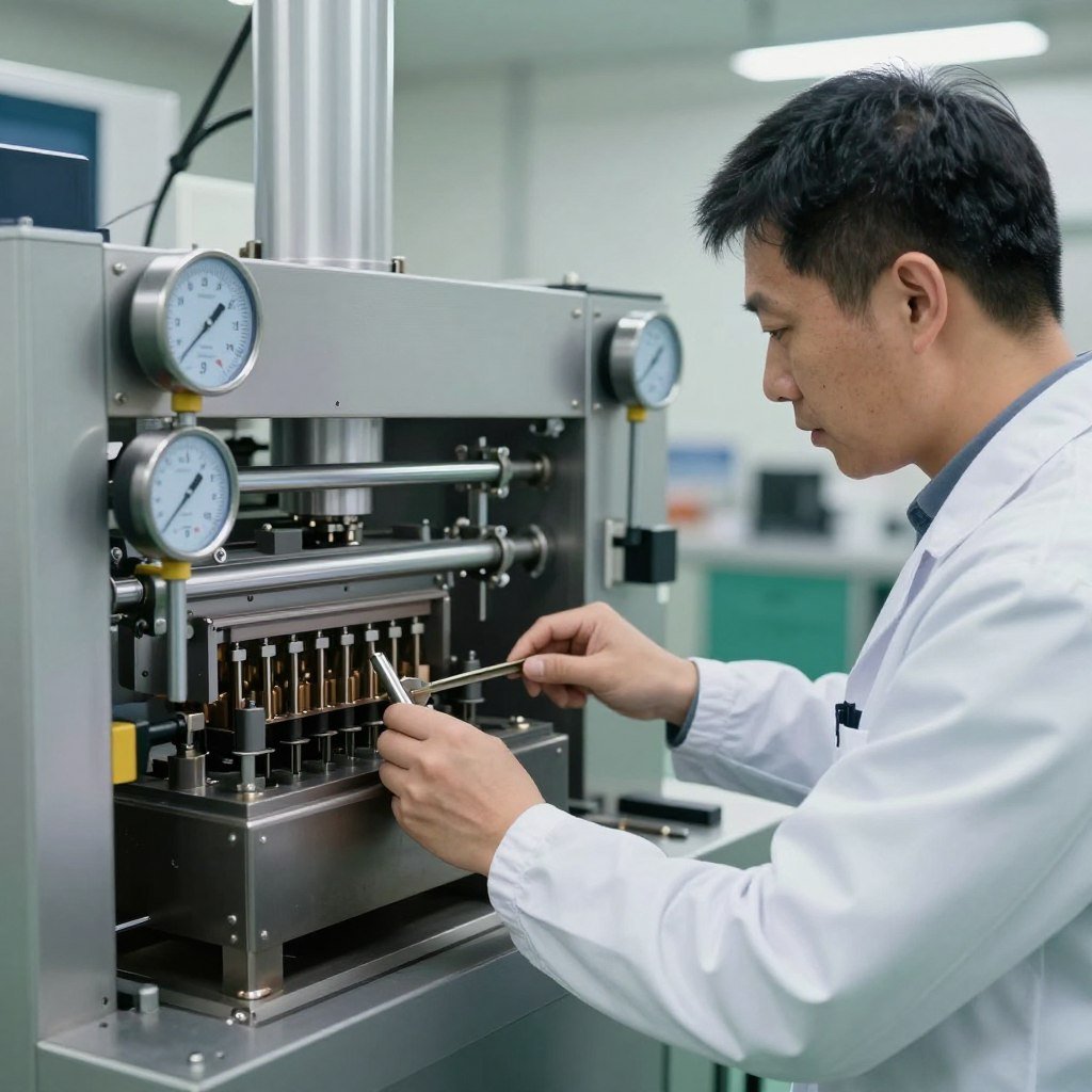 Quality control testing of pellet machine Quality control testing of pellet machine