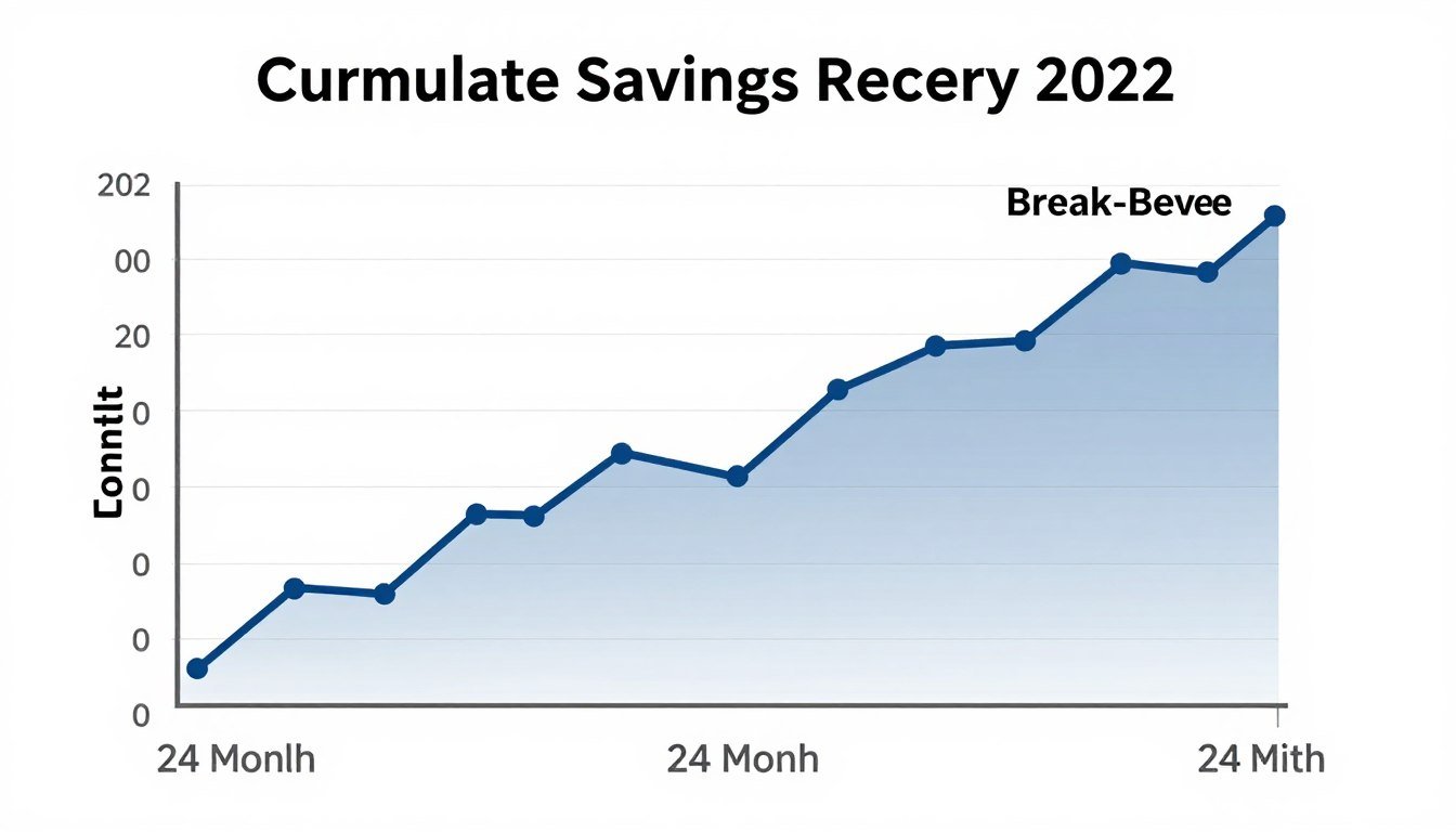 ROI timeline graph showing payback period ROI timeline graph showing payback period
