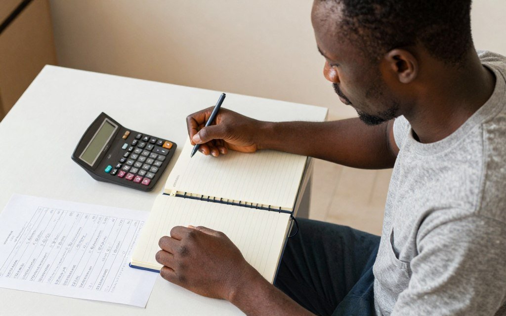 South African farmer calculating feed production costs and savings