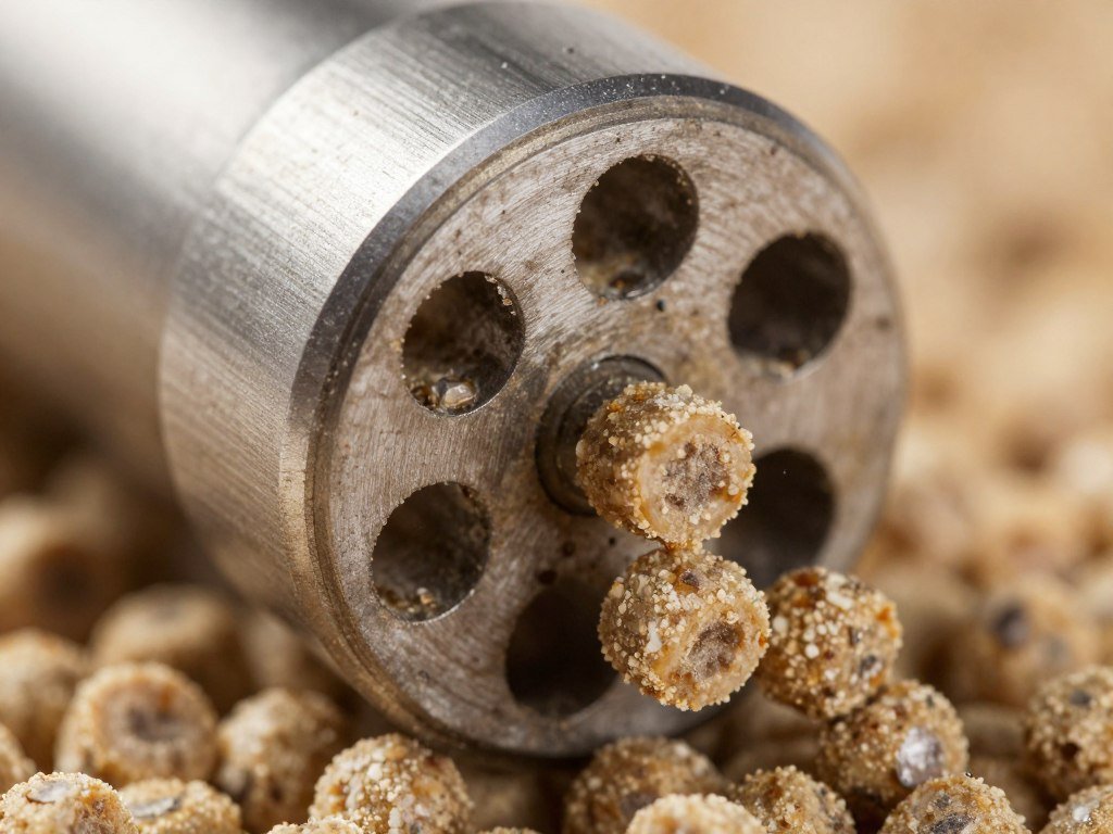 Specialized poultry feed pellet machine die close-up Specialized poultry feed pellet machine die close-up