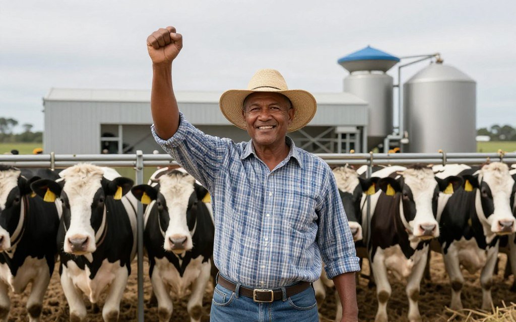 Successful South African farmer with thriving livestock and pellet production facility Successful South African farmer with thriving livestock and pellet production facility