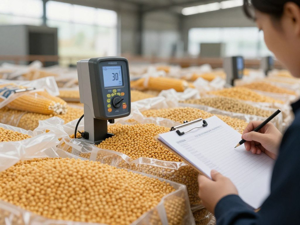 Various raw materials being inspected and measured Various raw materials being inspected and measured