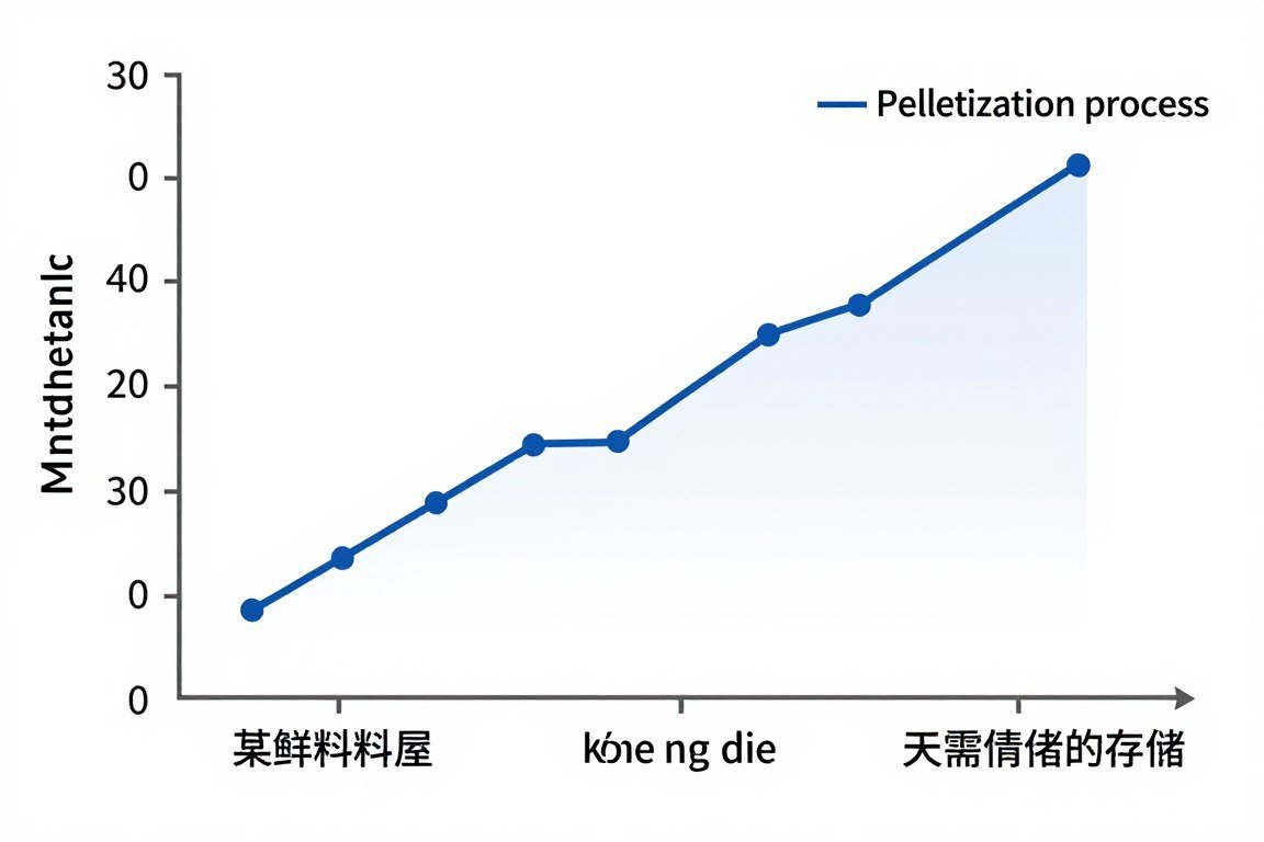 Moisture content timeline through pelletization process from raw materials to final product Moisture content timeline through pelletization process from raw materials to final product