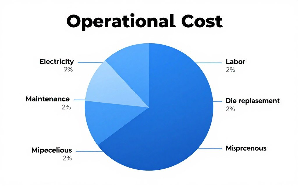 Pie chart showing operational cost breakdown for pellet production Pie chart showing operational cost breakdown for pellet production