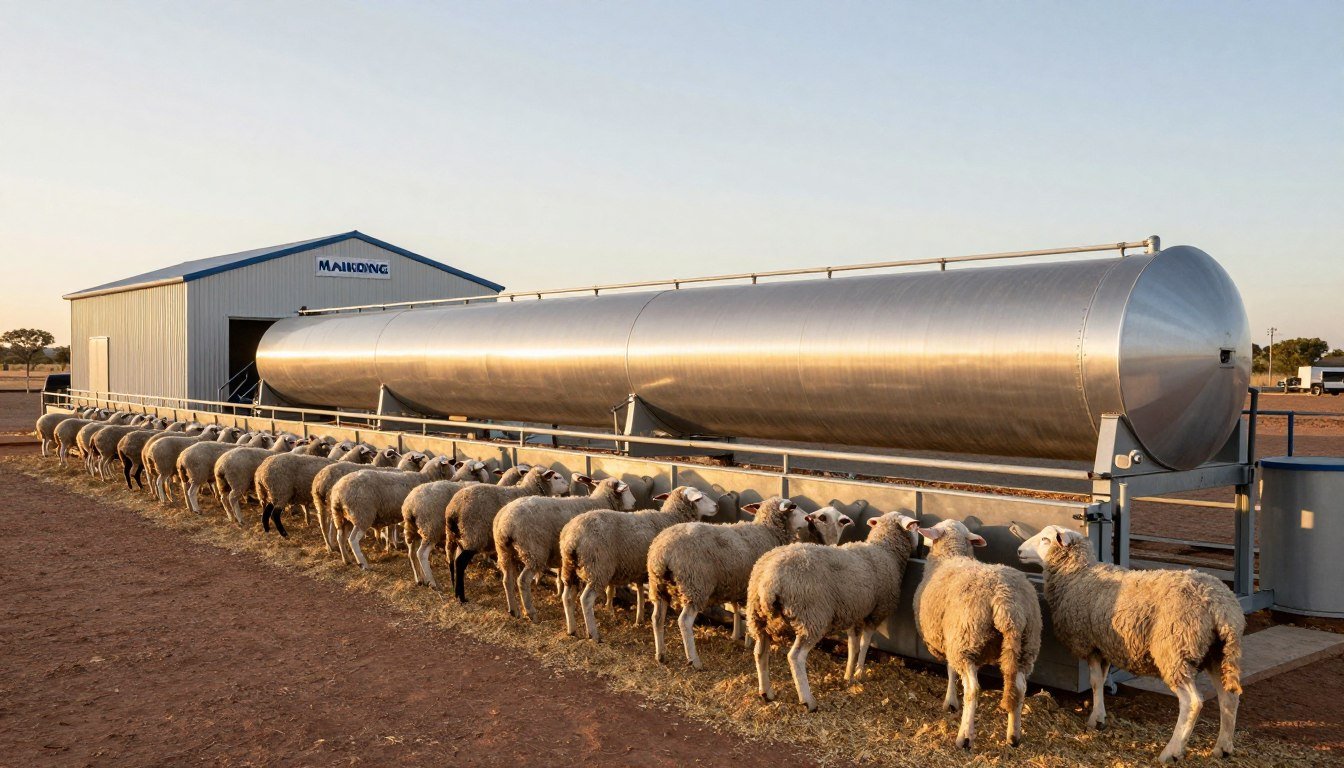 South African sheep farm with pelletizer installation and feeding operation South African sheep farm with pelletizer installation and feeding operation